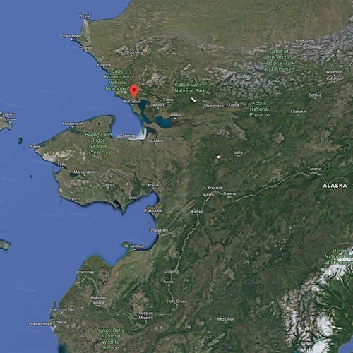 Elva Noatak ligg eit godt stykke nord i Alaska. (Google Maps)