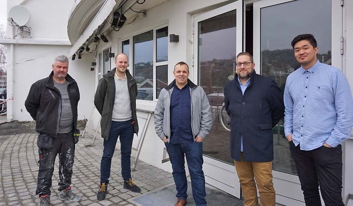 F.v.: Tore André Sagstad, Christian Tellefsen, Eirik Sundal, Thomas Madsen og Kim Samnøen. (Foto: Kjetil Vasby Bruarøy)