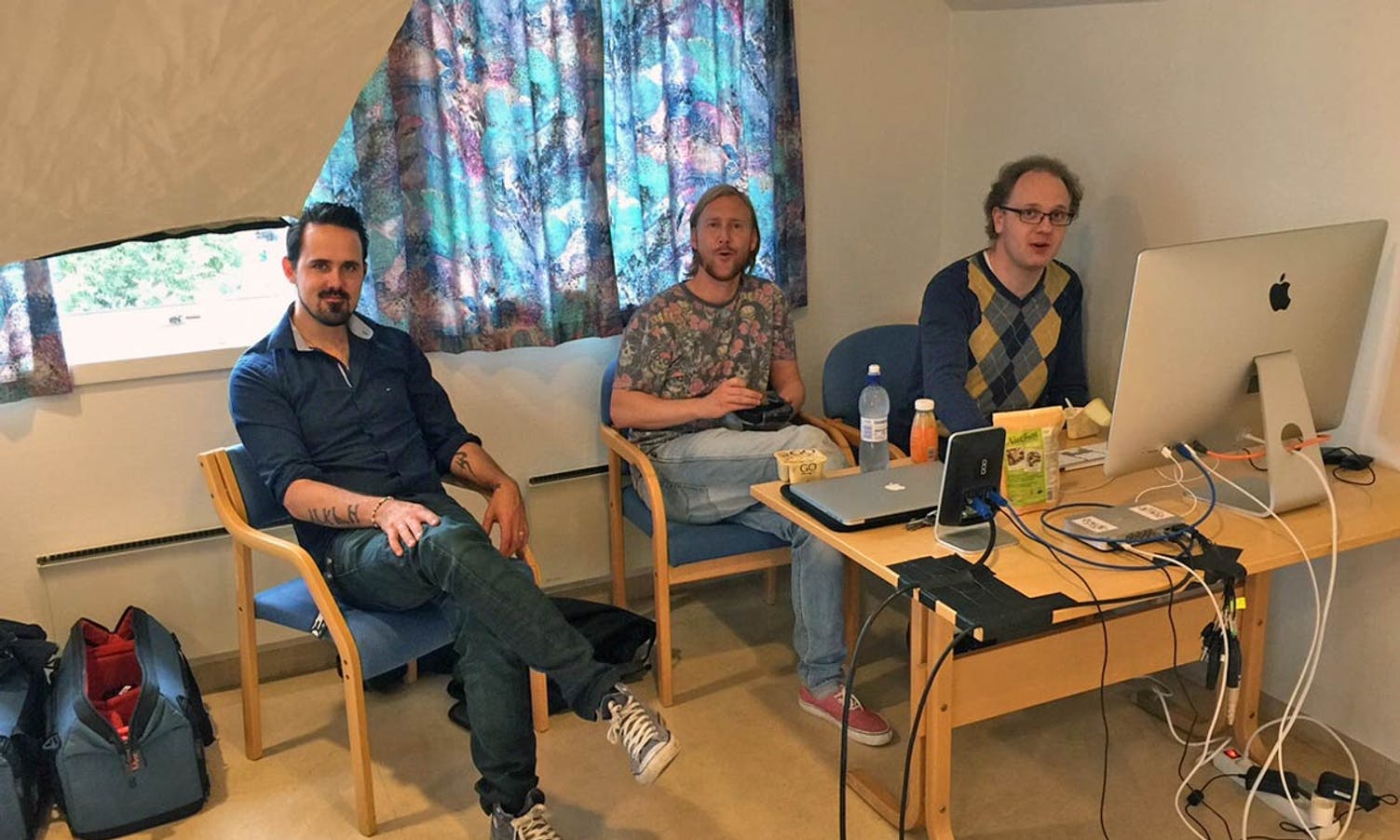 Anders Fløysand, Ørjan Håland og Gerhard Just Olsen under testing måndag. (Foto: KVB)