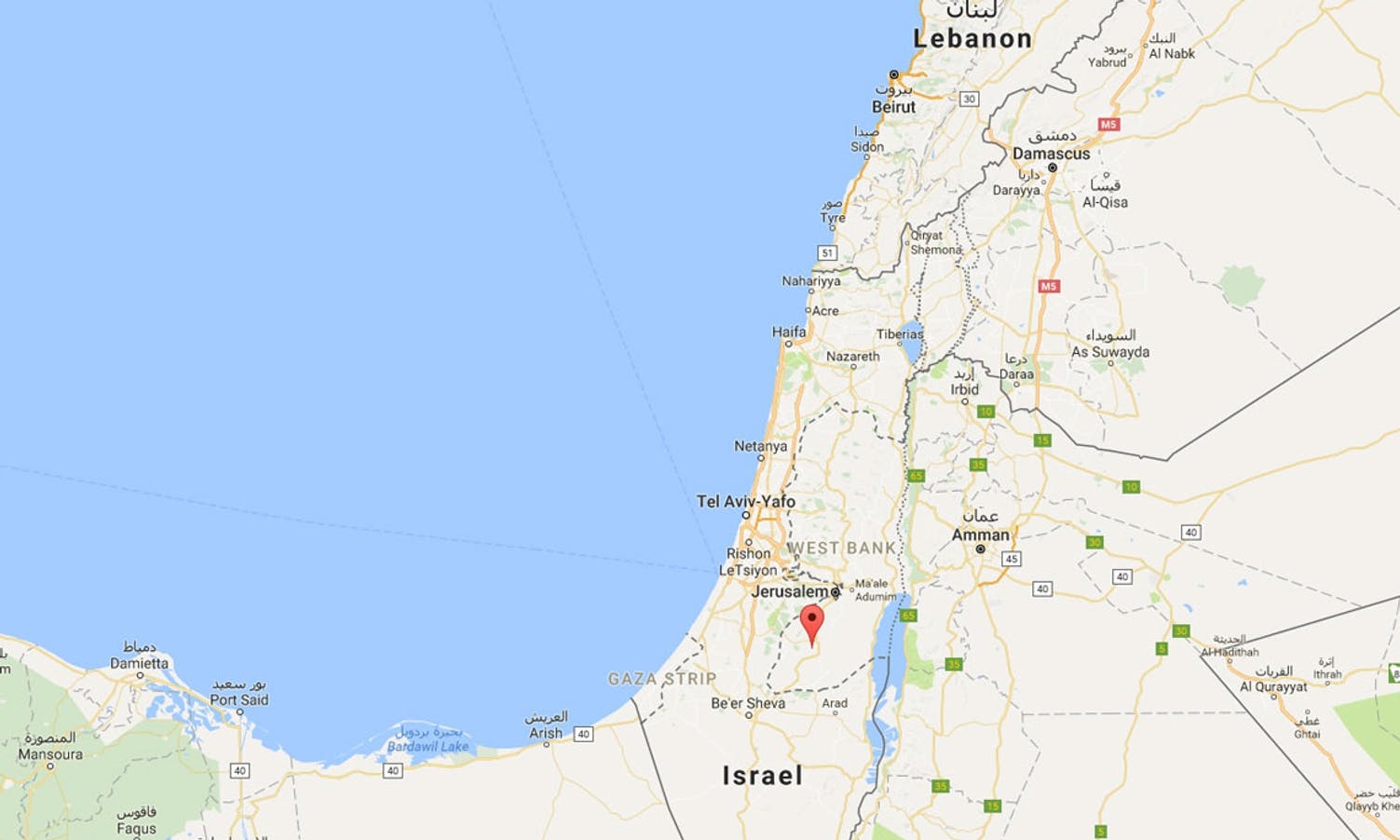 Her ligg Hebron. (Google Map)