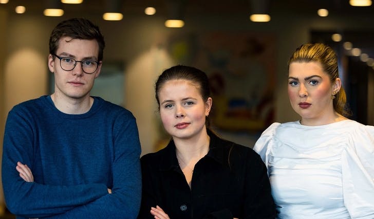 F.v.: Elias Eide, Tora Kildehaug og Ida Lutr. (Foto: Unge Høyre) 