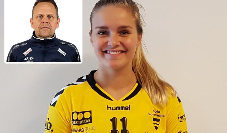 Landslagsjef Thorir Hergeirsson (innfelt) har tatt ut tidlegare Os-spelar Anna Bjørke Kallestad til samling (foto: Norges Håndballforbund/Sola HK)