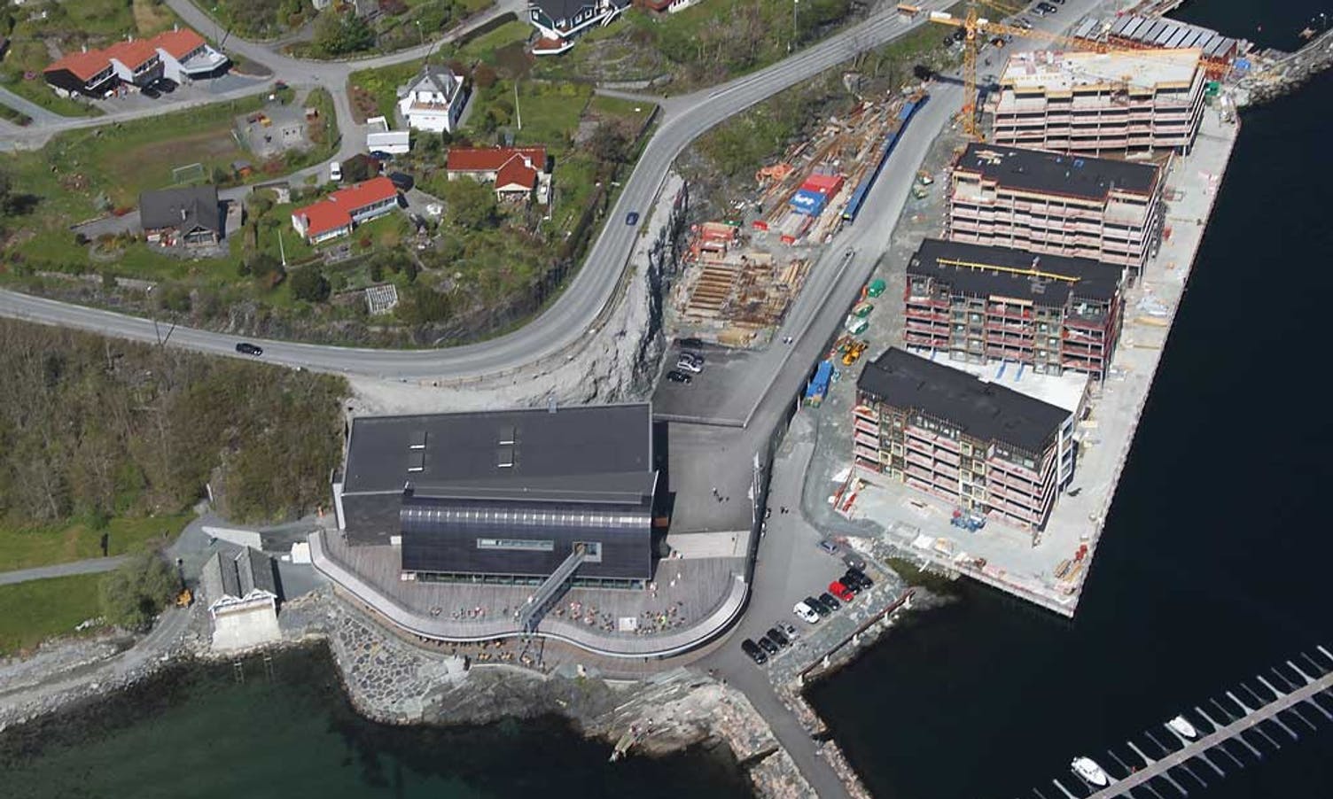 Her ser vi kor stor kai Sjøfront-blokkene står på. (Foto: KVB)