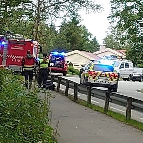 Uhellet skjedde i ein sving mellom Kysthospitalet og Askvik. (Lesarbilde, tips@midtsiden.no)