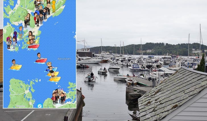 Båttrafikken var stor til Tysnesfest også i fjor, sjølv om hamna for første gong på fleire år ikkje blei heilt fullbooka. (Foto: KVB/skjermskot Snapchat)