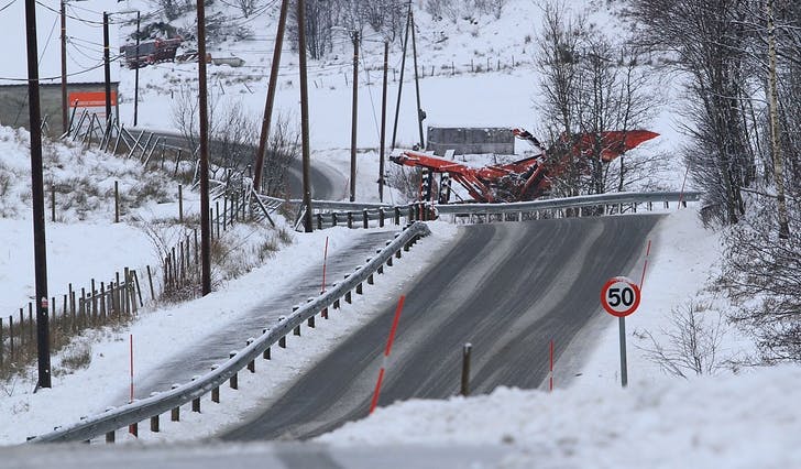 Hegglandsdalsvegen tidlegare i vinter. (Ill. foto: Kjetil Osablod Grønvigh)